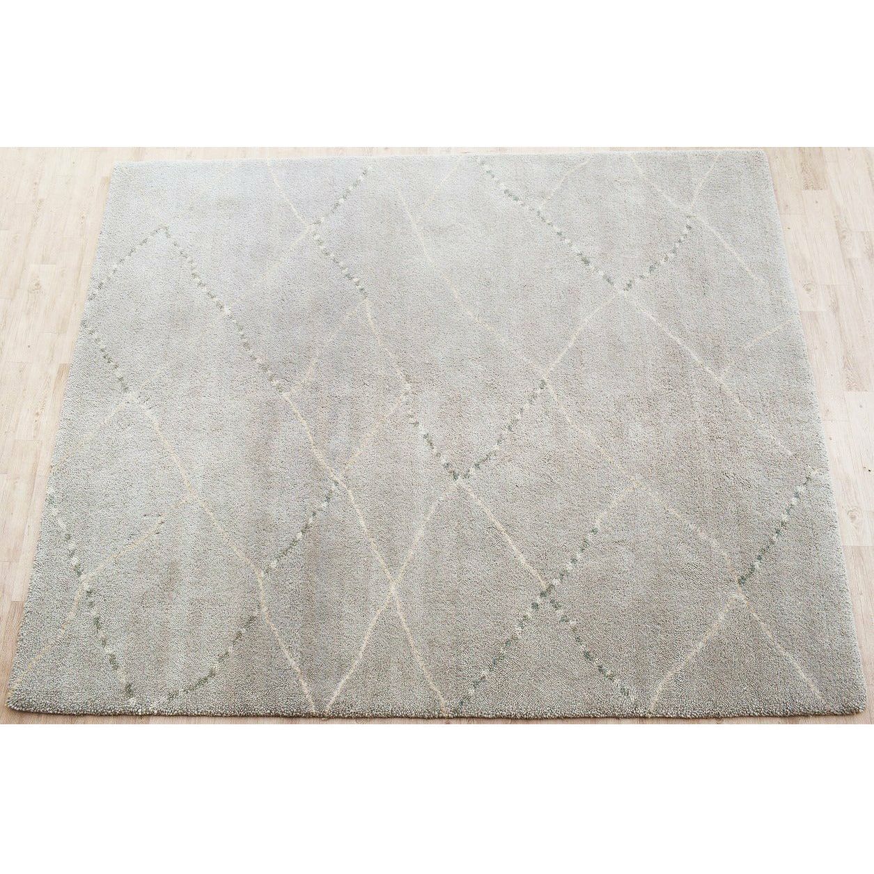 Samuel Moroccan Shag Wool Rug Grey handknotted tibetan 60 knot Organic Weave Shop 