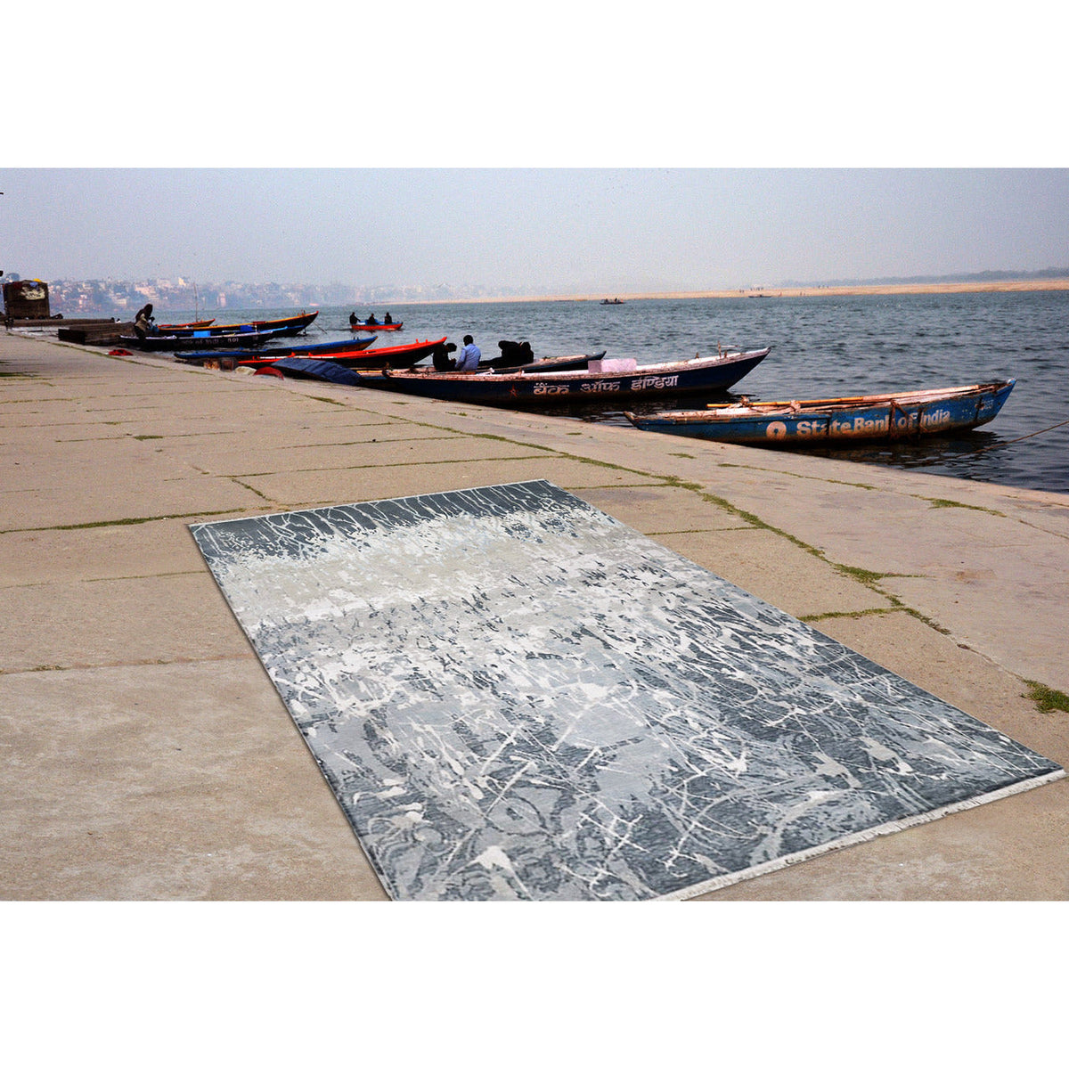 Thorton Blue - Handknotted Persian Knot handknotted tibetan 60 knot Organic Weave Shop 