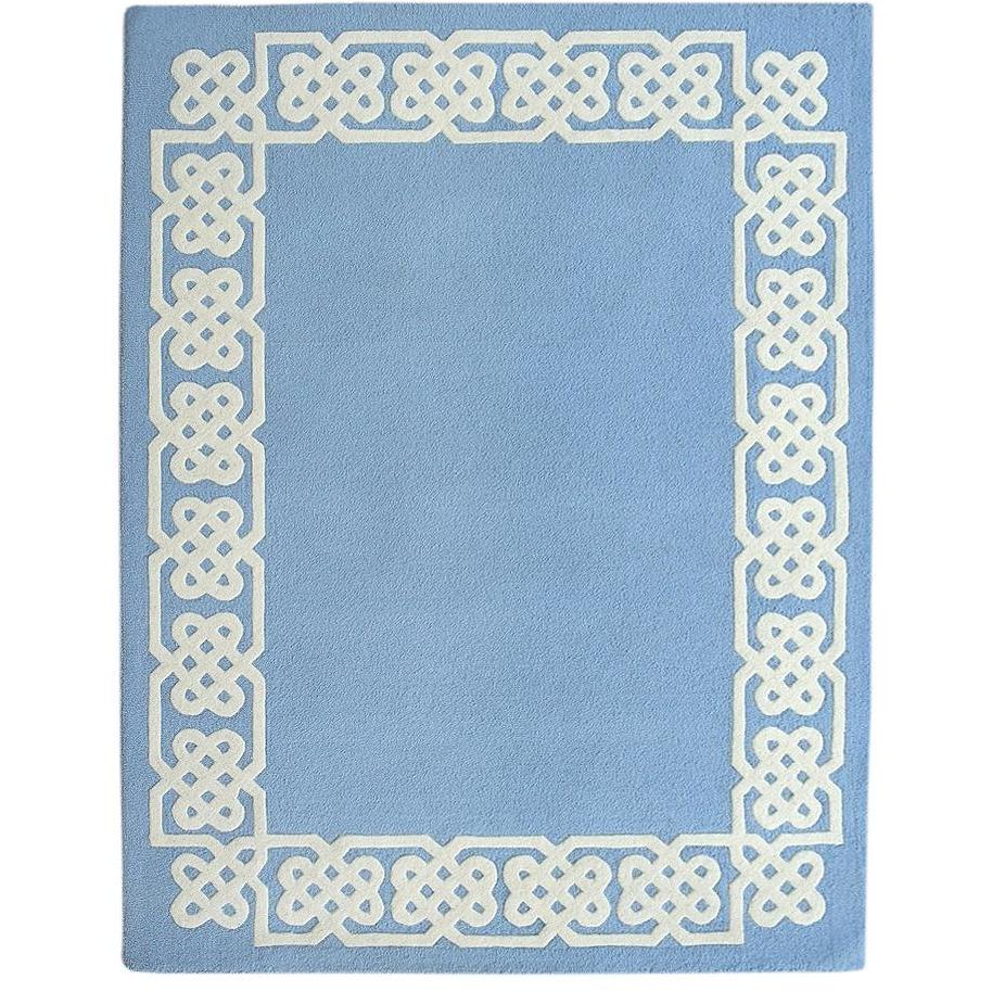 Worth Ave Wool Rug Blue SAMPLE samples Organic Weave Shop 12" x 12" Blue 