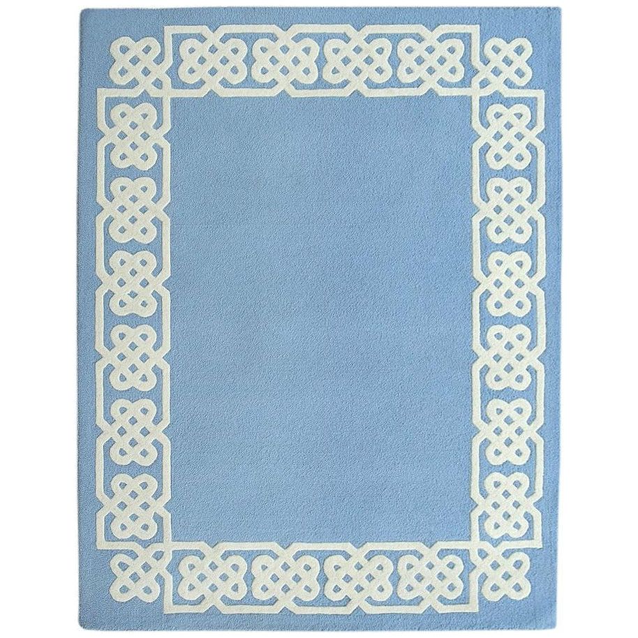 Worth Ave Wool Rug Blue 5&#39;x7&#39; handtufted wool Organic Weave Shop 