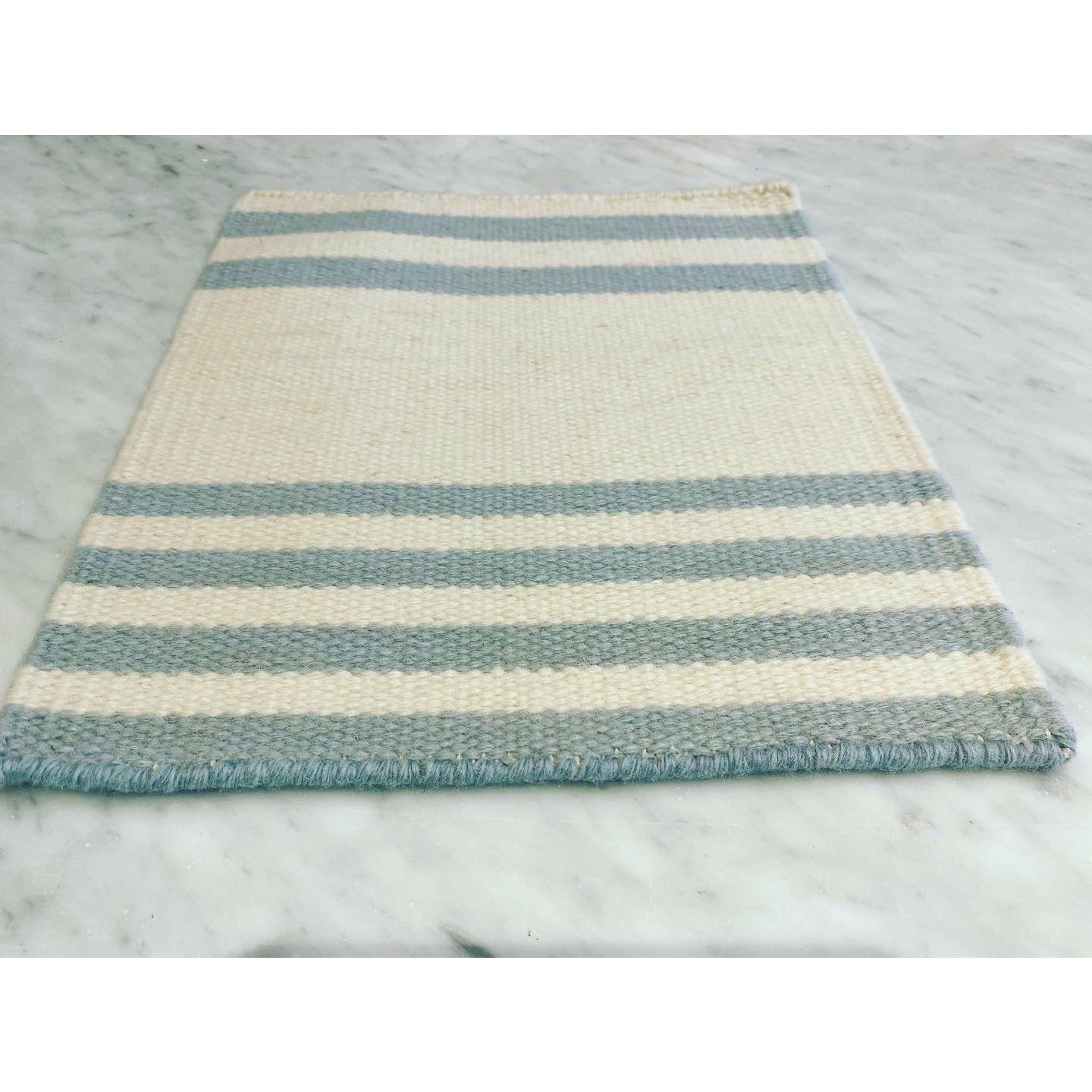 Cotton Flatweave Grey Stripe cotton flatweave Organic Weave Shop 6x9 