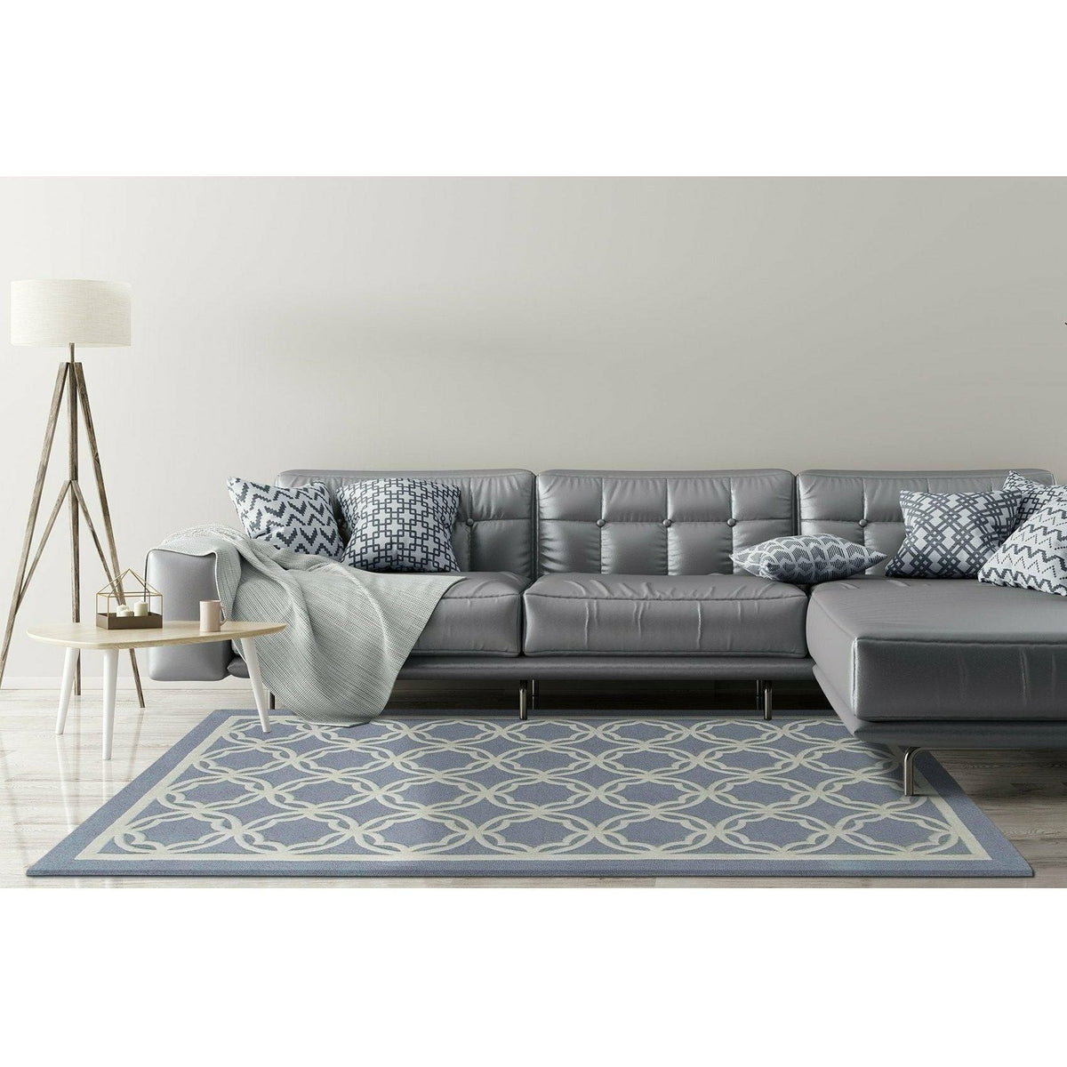 Trellis Grey handtufted wool Organic Weave Shop 